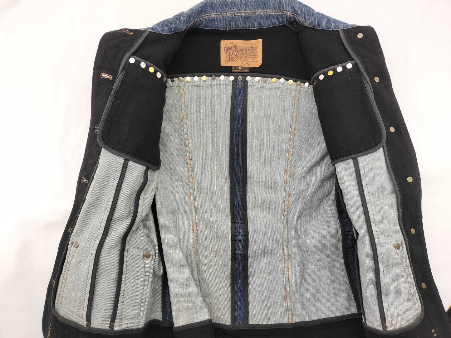 LOUIS VUITTON Louis Vuitton Monogram Studded Belted Denim Jacket Jacket