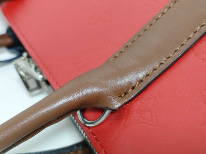 LOUIS VUITTON Very Tote MM Monogram Red M42889 IC Chip Compatible Handbag