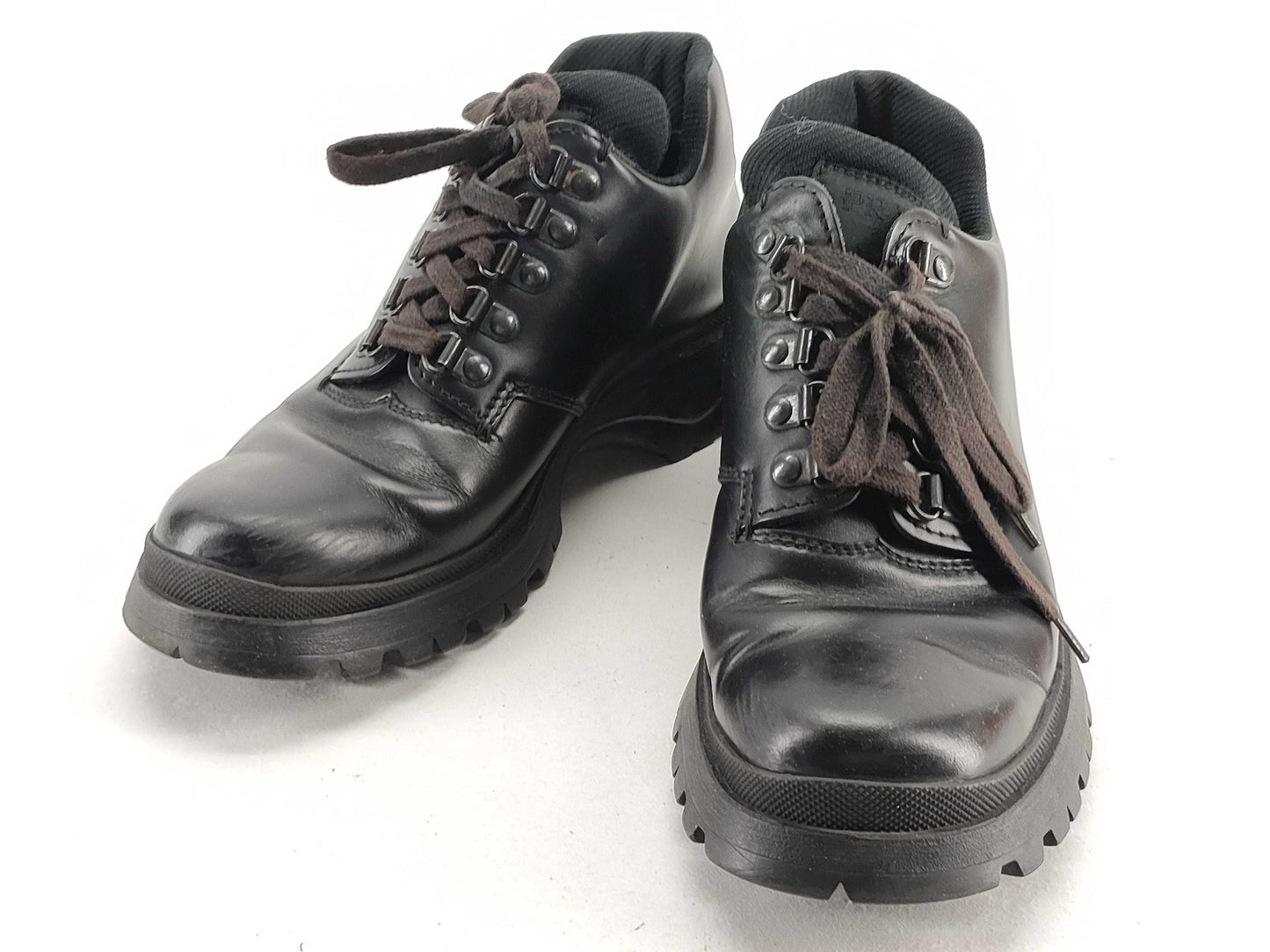 PRADA Prada Size 36 Leather Sneaker Boots Black Vibram Sole Other Shoes