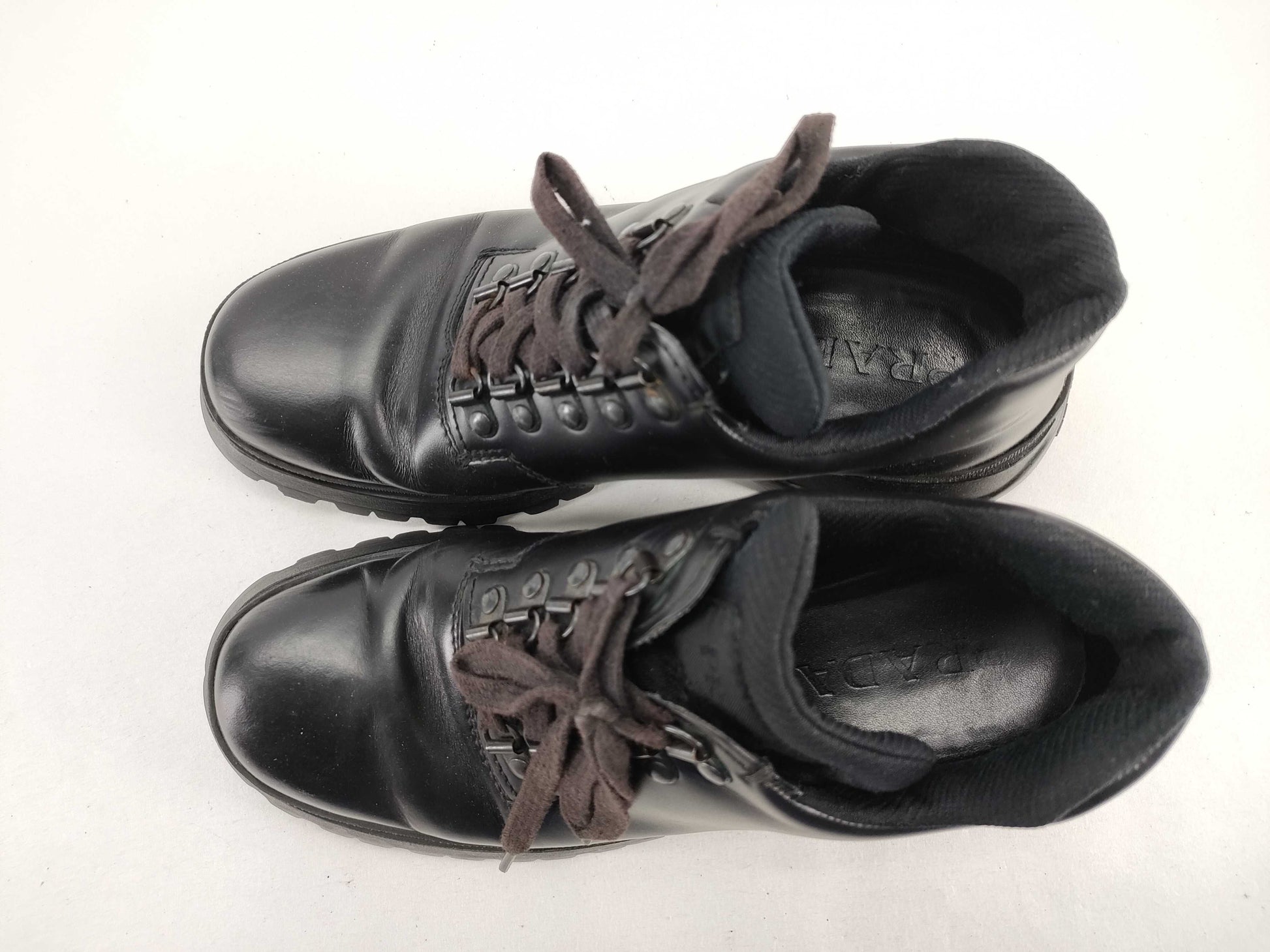 PRADA Prada Size 36 Leather Sneaker Boots Black Vibram Sole Other Shoes