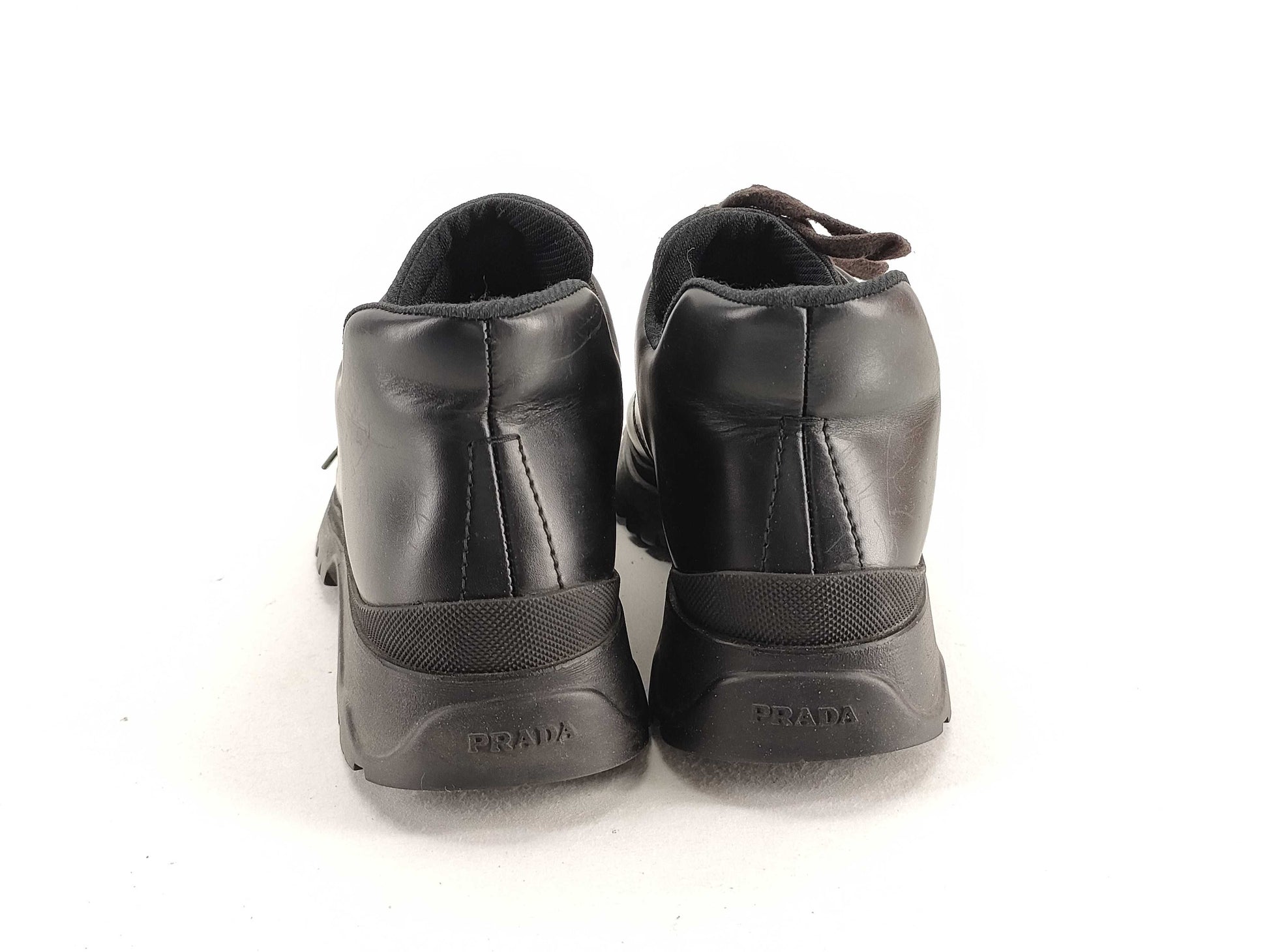 PRADA Prada Size 36 Leather Sneaker Boots Black Vibram Sole Other Shoes