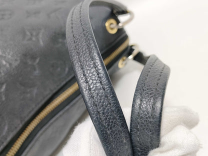 LOUIS VUITTON Monogram Empreinte Pontu PM Black Handbag