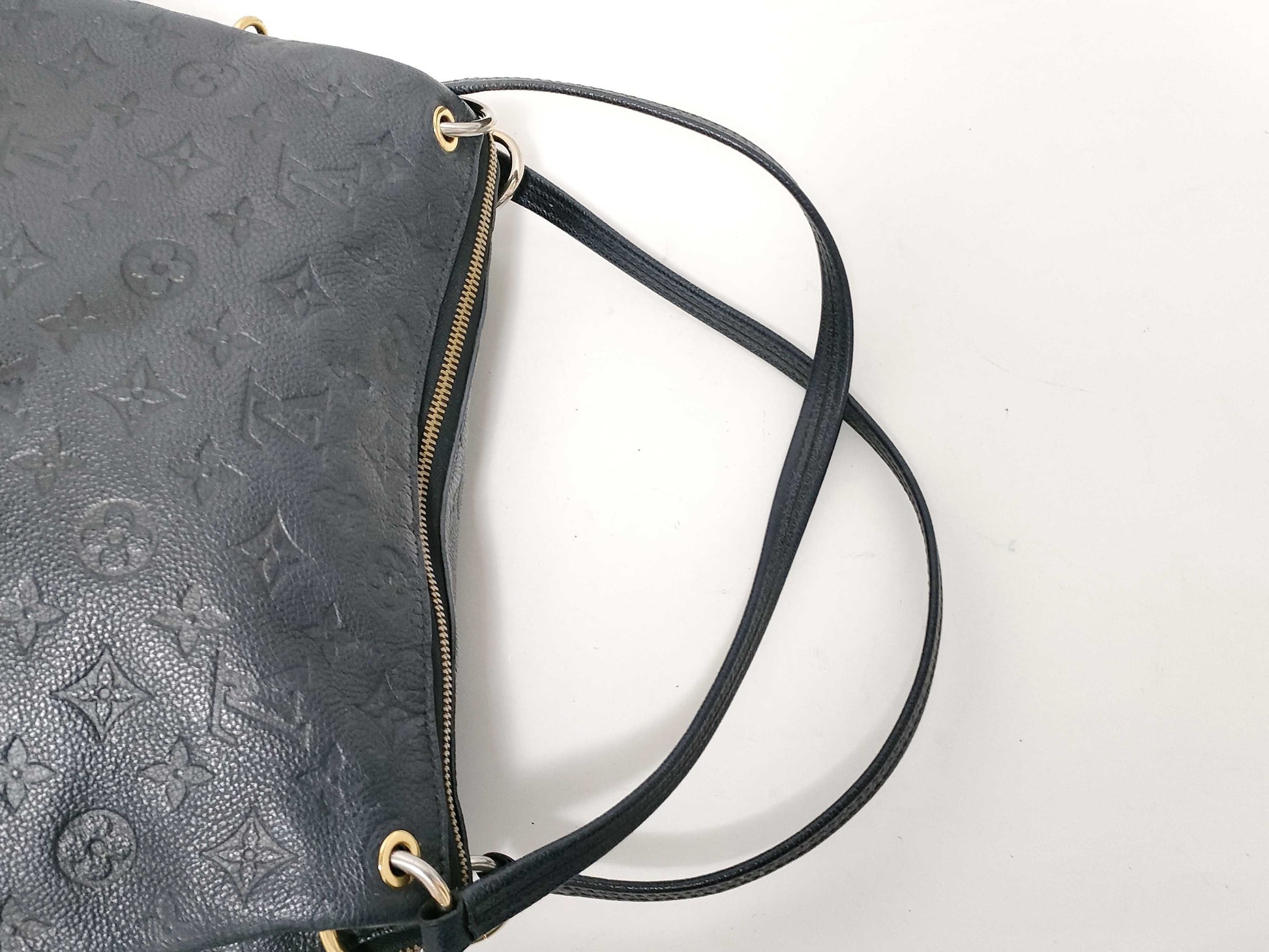 LOUIS VUITTON Monogram Empreinte Pontu PM Black Handbag