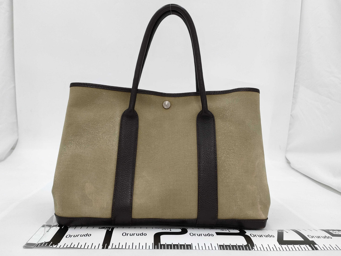 HERMES Hermes Garden Party PM Khaki Tote Bag