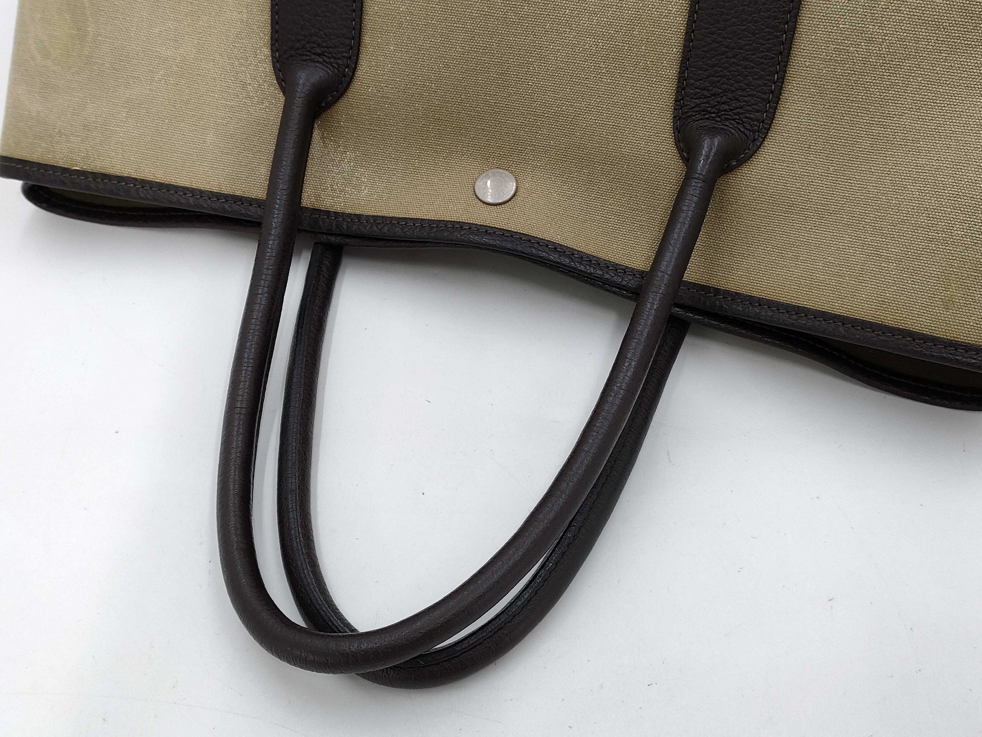 HERMES Hermes Garden Party PM Khaki Tote Bag