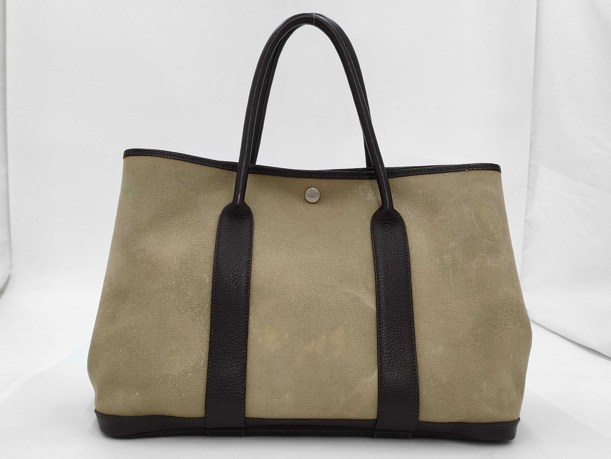 HERMES Hermes Garden Party PM Khaki Tote Bag