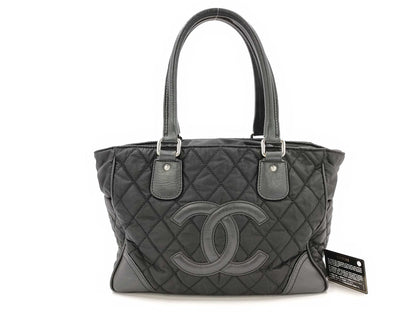 CHANEL Paris New York Canvas Leather Combo Tote Bag Black No. 12 12242799 Tote Bag