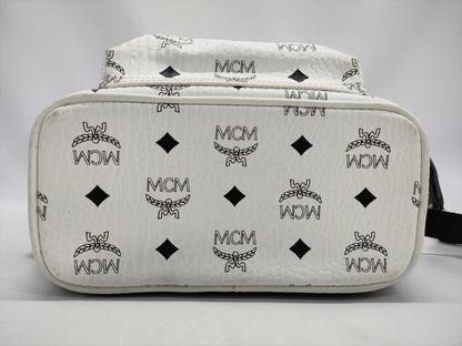 MCM MCM Backpack White Visetos Studded Leather Rucksack