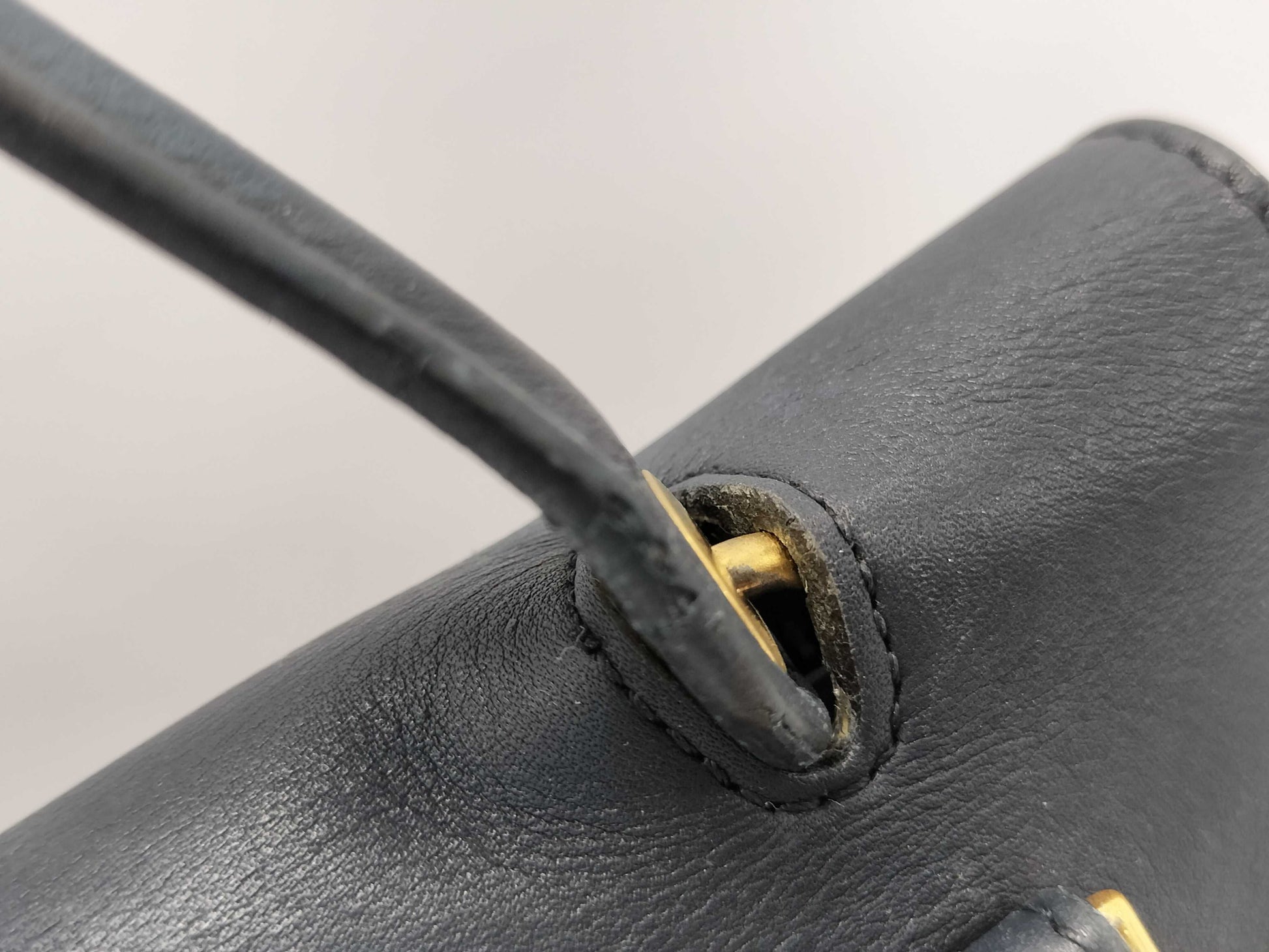 CELINE CELINE Belt Bag 2way Handbag Navy Leather Handbag