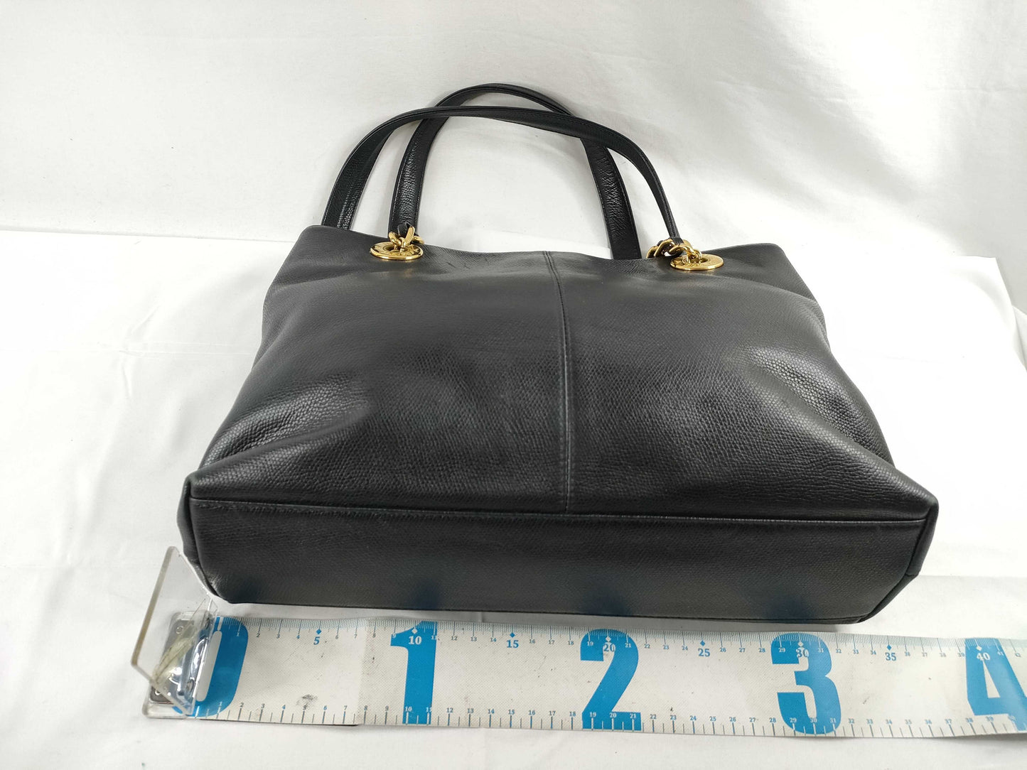 MCM Chain Shoulder Leather Black Tote Bag