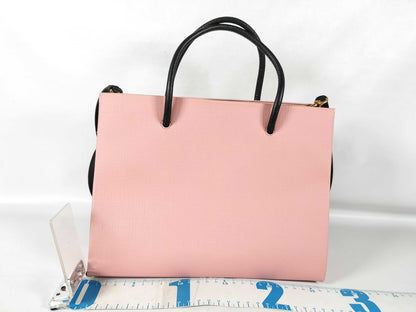 MOSCHINO Leather 2-Way Handbag, Pink