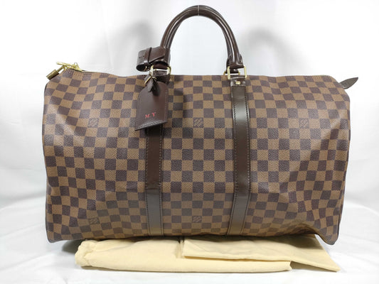 LOUIS VUITTON Damier Keepall 50 Boston Bag N41427 MB1068 Brown