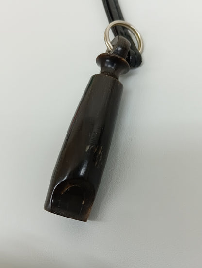 HERMES Chiffre Whistle Leather x Wood Black Other Accessories