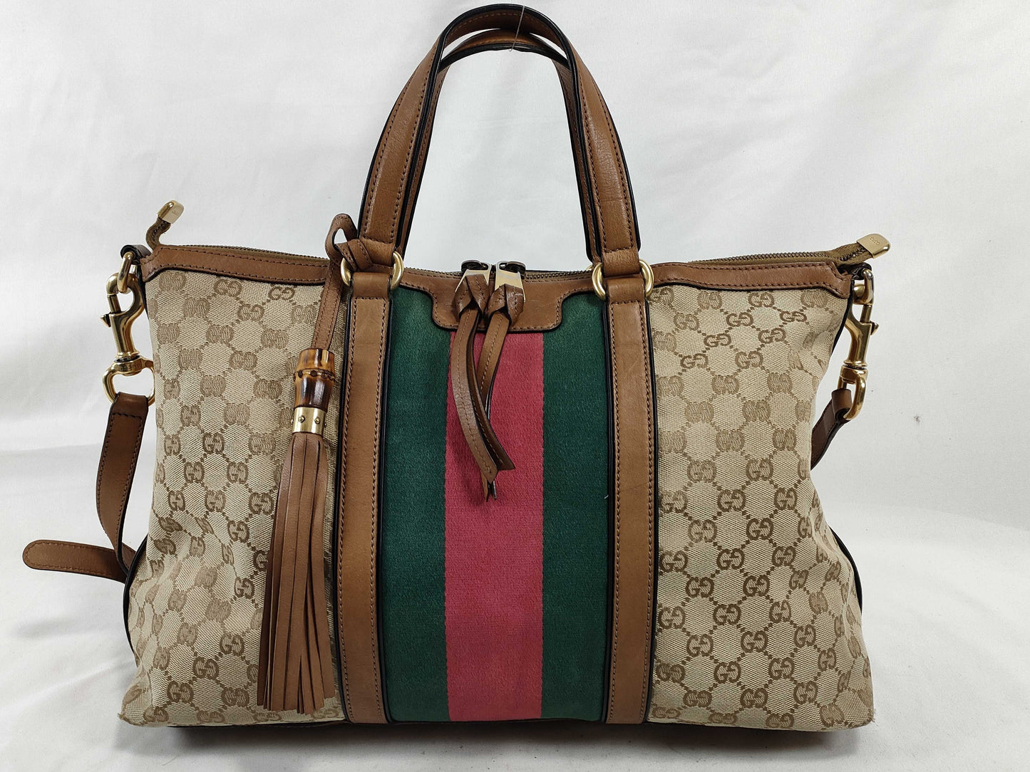 GUCCI GG Canvas GG Pattern Sherry Line Tote Bag Tote Bag