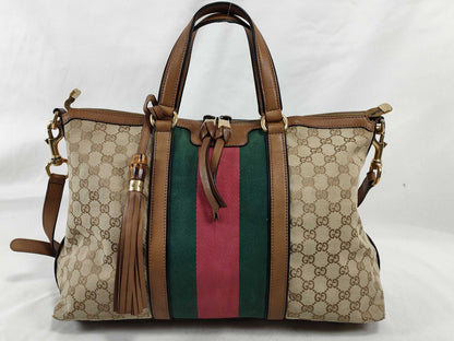 GUCCI GG Canvas GG Pattern Sherry Line Tote Bag Tote Bag