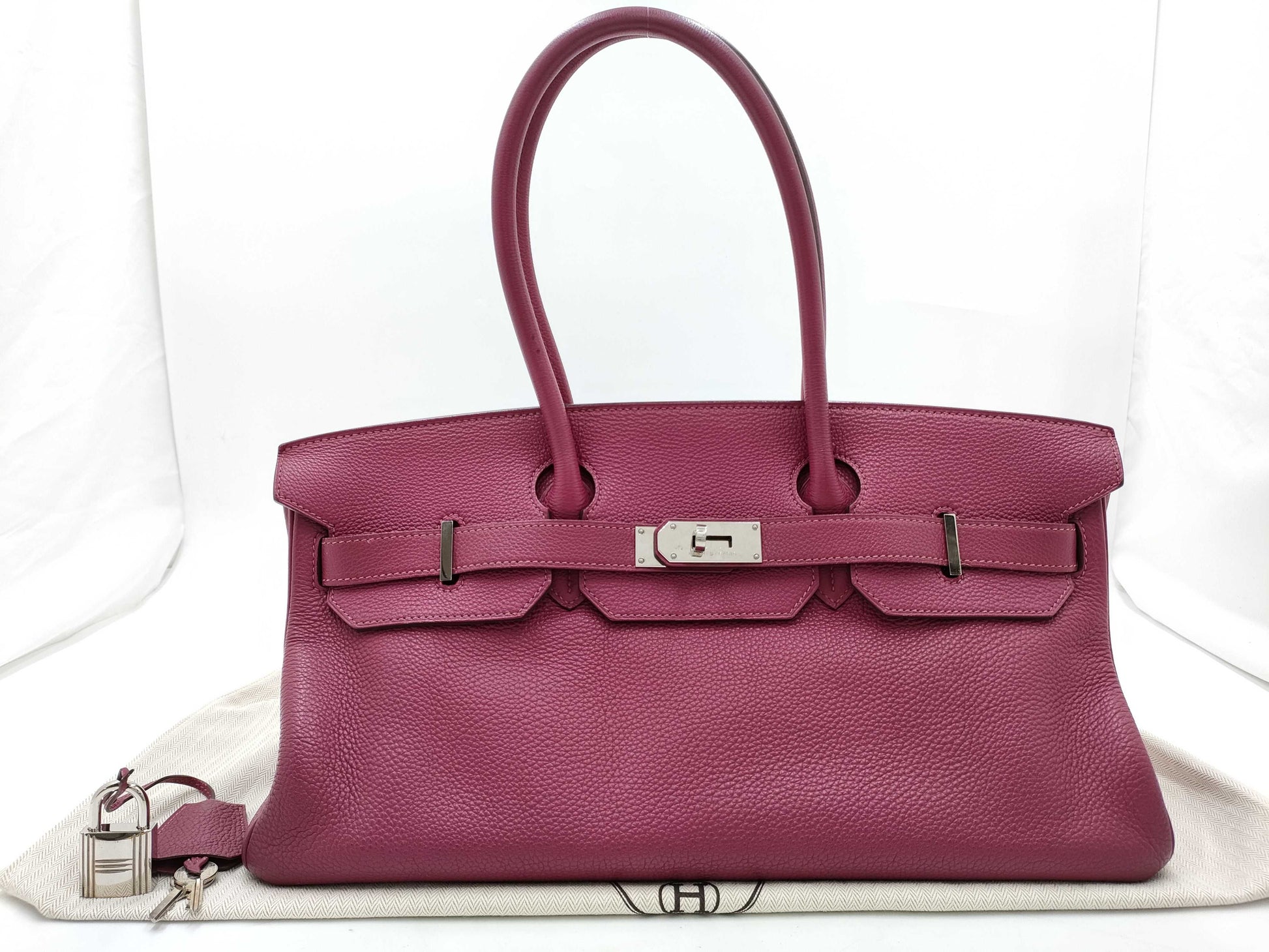 HERMES Shoulder Birkin Silver Fittings □O Engraved Tote Bag