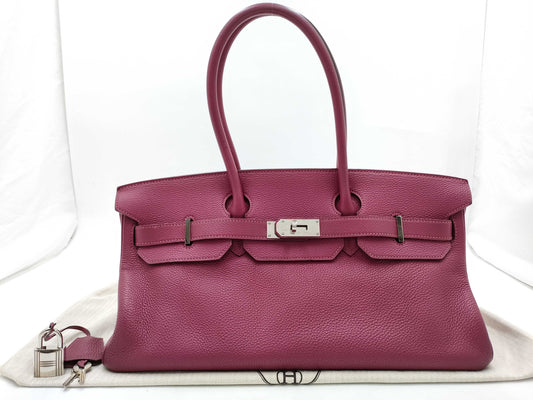 HERMES Shoulder Birkin Silver Fittings □O Engraved Tote Bag