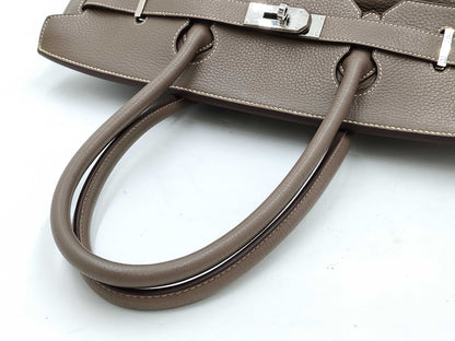 HERMES Shoulder Birkin Silver Fittings □M Engraved Tote Bag