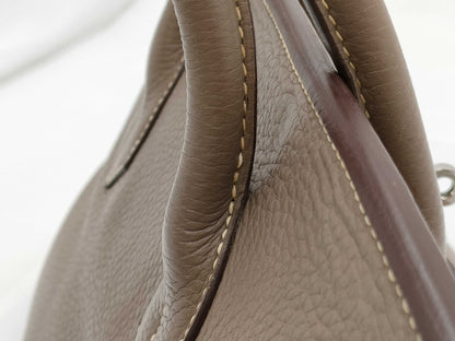 HERMES Shoulder Birkin Silver Fittings □M Engraved Tote Bag