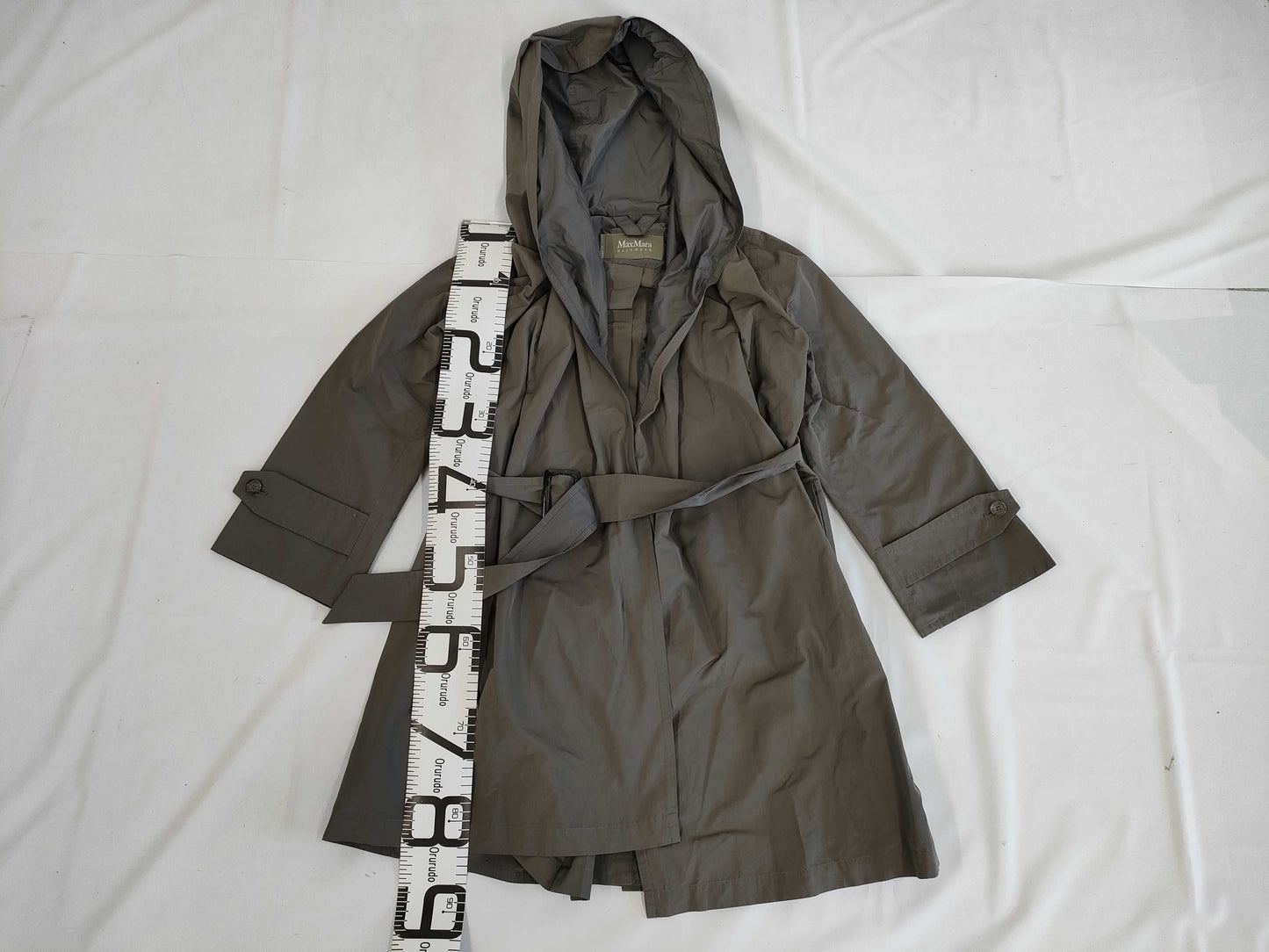 MaxMara MaxMara MaxMara Rainwear Hooded Coat Belt 38 Long Coat