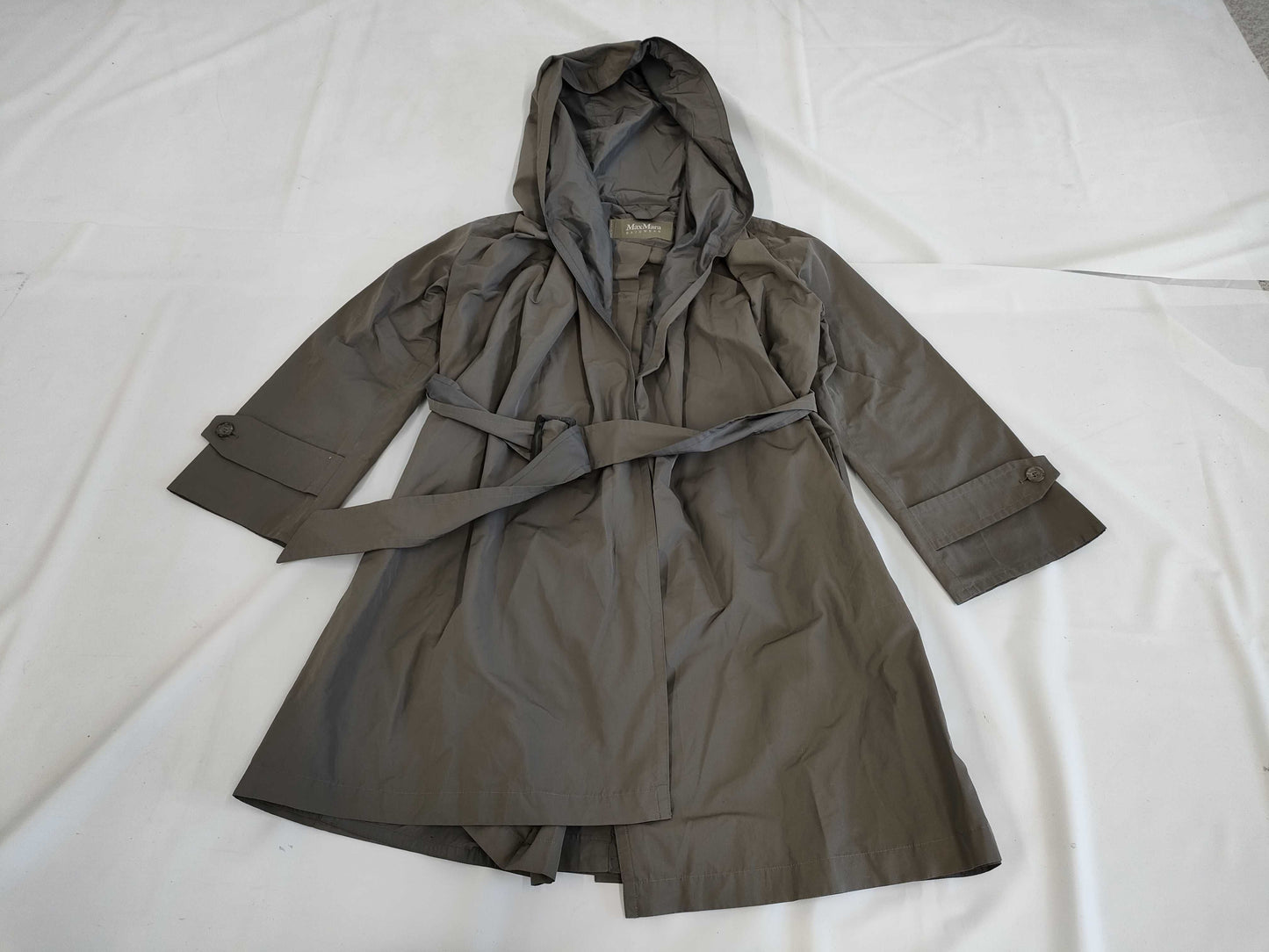 MaxMara MaxMara MaxMara Rainwear Hooded Coat Belt 38 Long Coat