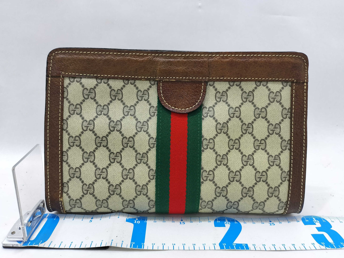 GUCCI GG Supreme Gucci Second Bag Sherry Line GG Supreme PVC Leather Brown Second Bag