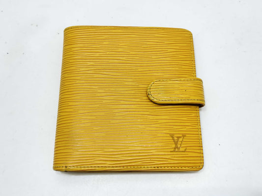 LOUIS VUITTON Epi Vuitton M63559 Bi-Fold Wallet Porto Vier Compact Epi Leather Tassili Yellow Wallet