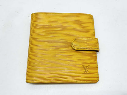 LOUIS VUITTON Epi Vuitton M63559 Bi-Fold Wallet Porto Vier Compact Epi Leather Tassili Yellow Wallet