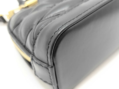 LOUIS VUITTON Vuitton M83048 Maltage NanoAlma Leather Black Handbag