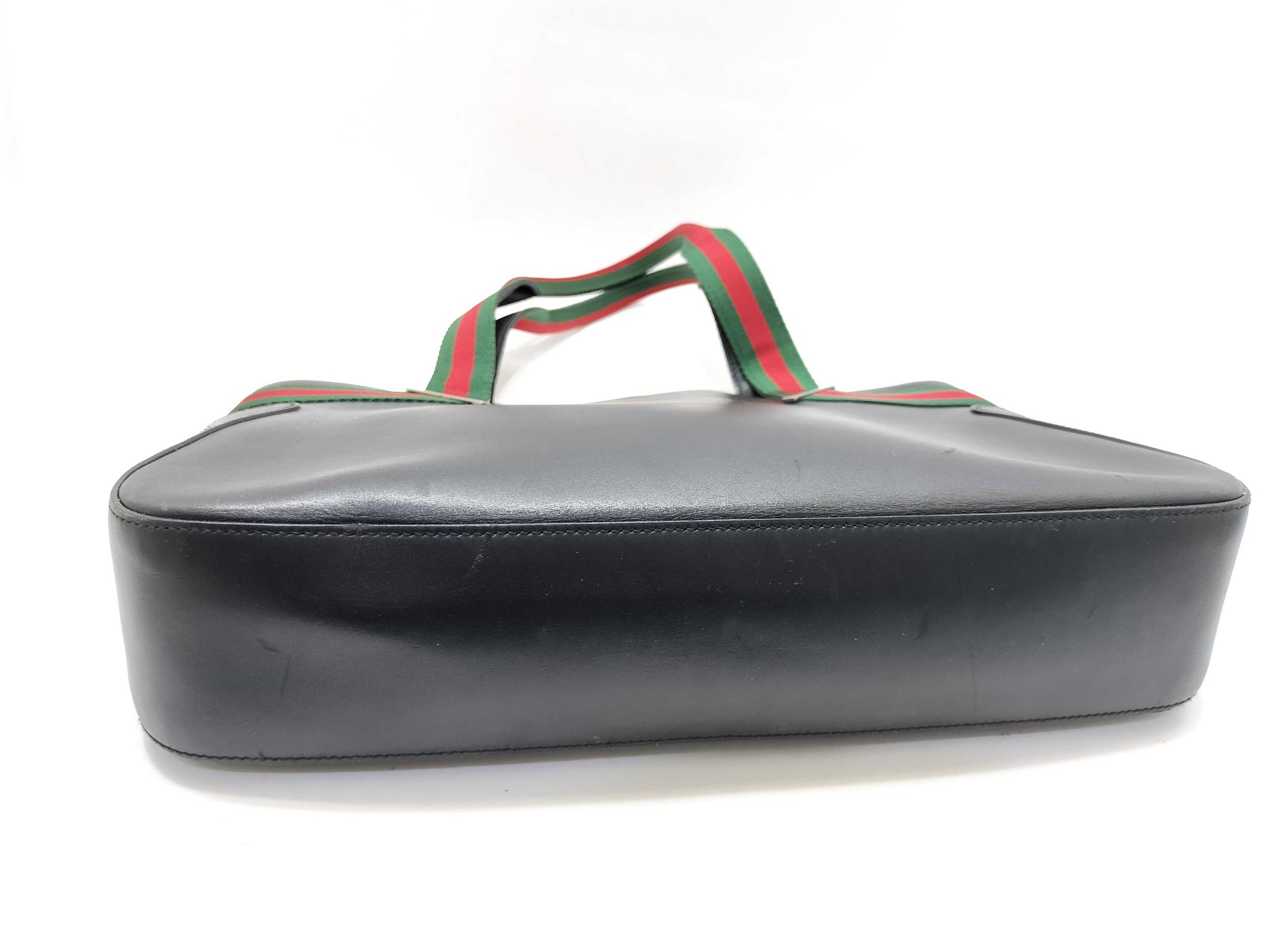 GUCCI Gucci 73983 Tote Bag Sherry Line Leather Black Tote Bag