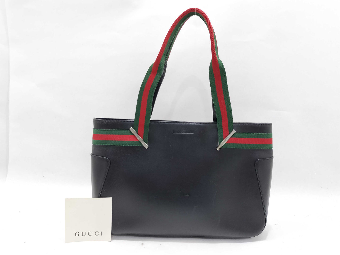 GUCCI Gucci 73983 Tote Bag Sherry Line Leather Black Tote Bag