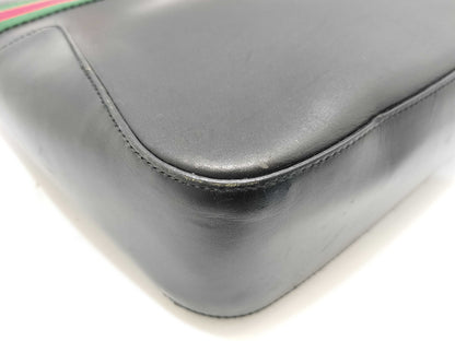 GUCCI Gucci 73983 Tote Bag Sherry Line Leather Black Tote Bag