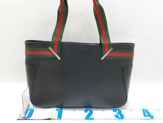 GUCCI Gucci 73983 Tote Bag Sherry Line Leather Black Tote Bag