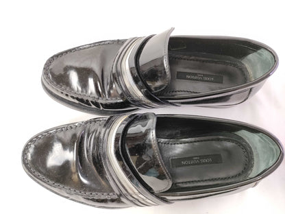 LOUIS VUITTON Enamel Loafers Black Box Business Shoes
