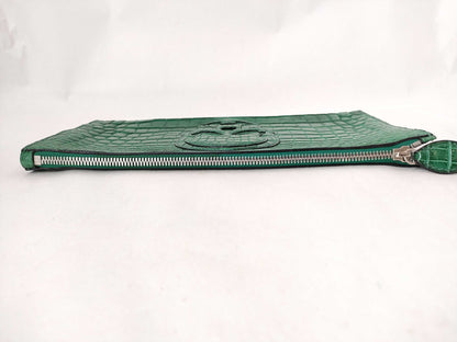 Lucien Pellat-Finet Lucien Pellafinet Lucien Pellafinet Flat Pouch Skull Green Clutch Bag