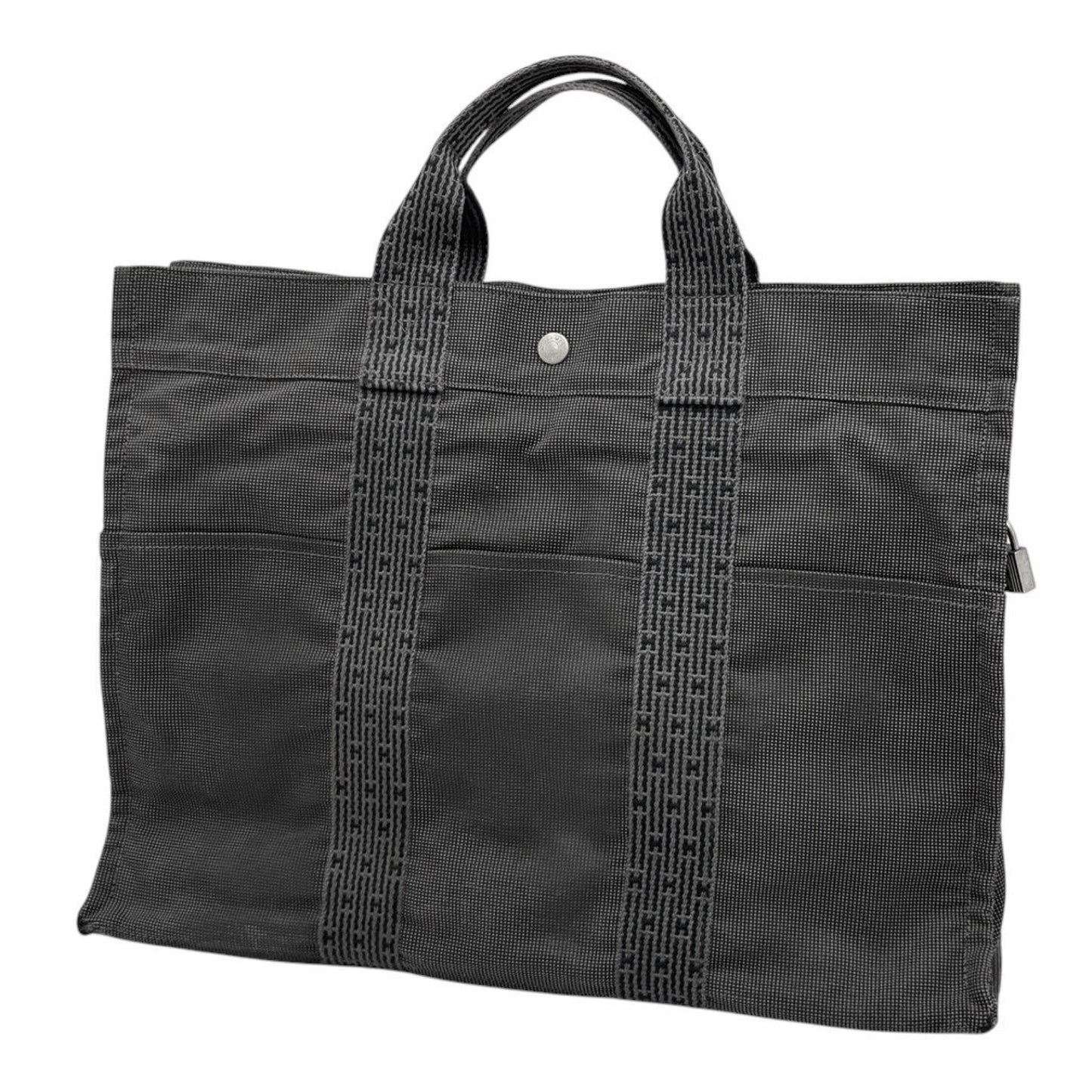 HERMES Bag HERMES Ale Line MM Tote Bag Canvas Large A4 Size Grey Tote Bag