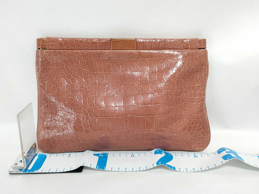 Miu Miu Crocodile Clutch Bag Pink Clutch Bag