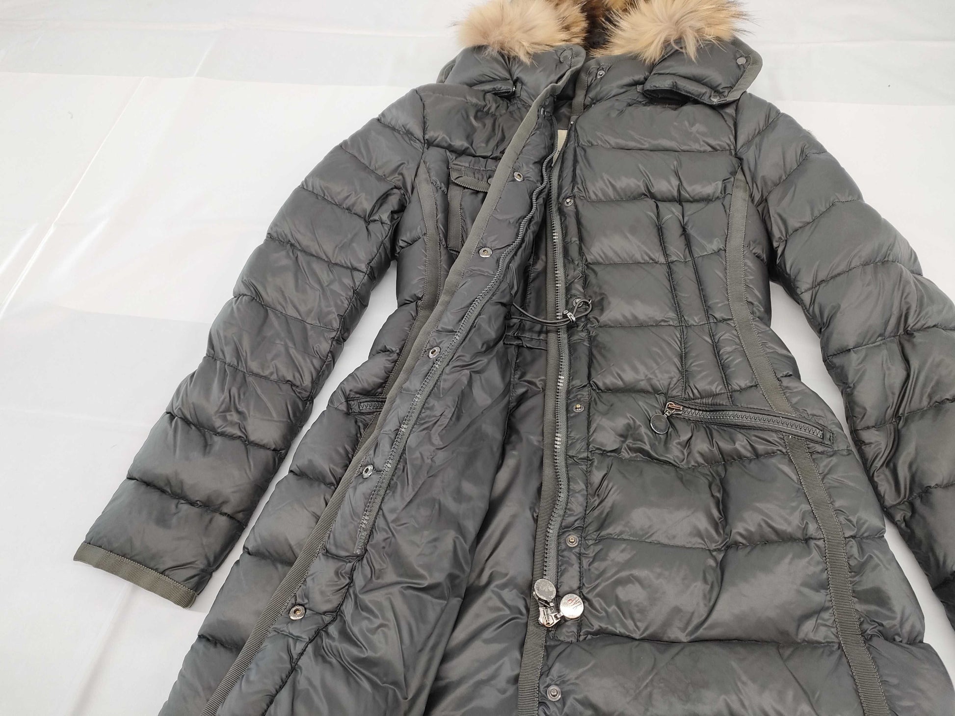 MONCLER Down Coat Grey Nylon #0 Jacket Coat