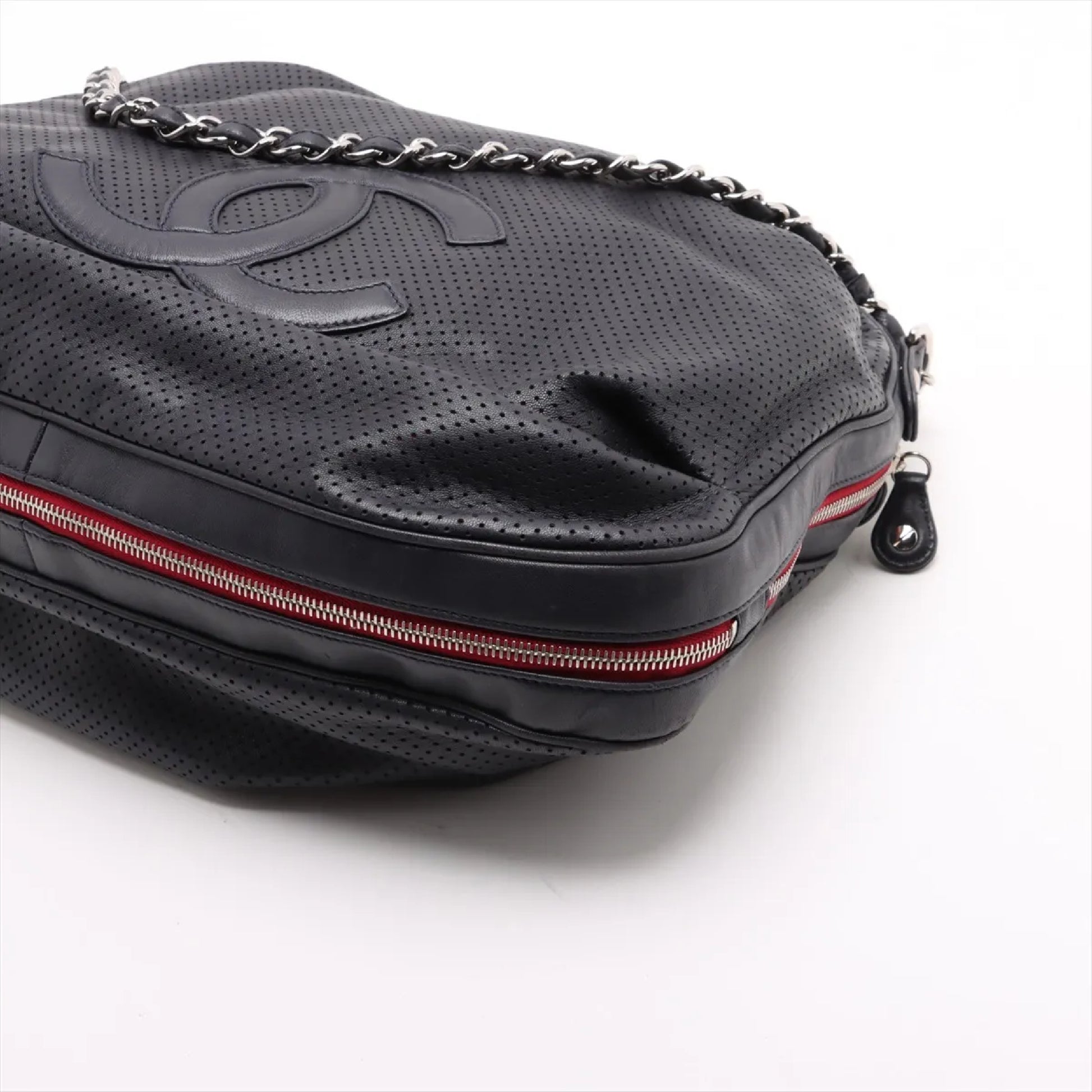 CHANEL Cocomark Perforated Leather Chain with Seal Card 12th Series Shoulder Bag