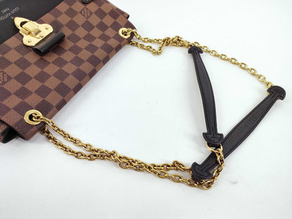 LOUIS VUITTON Damier Ebene Chain Shoulder Bag, Vavan PM, N40108, Black