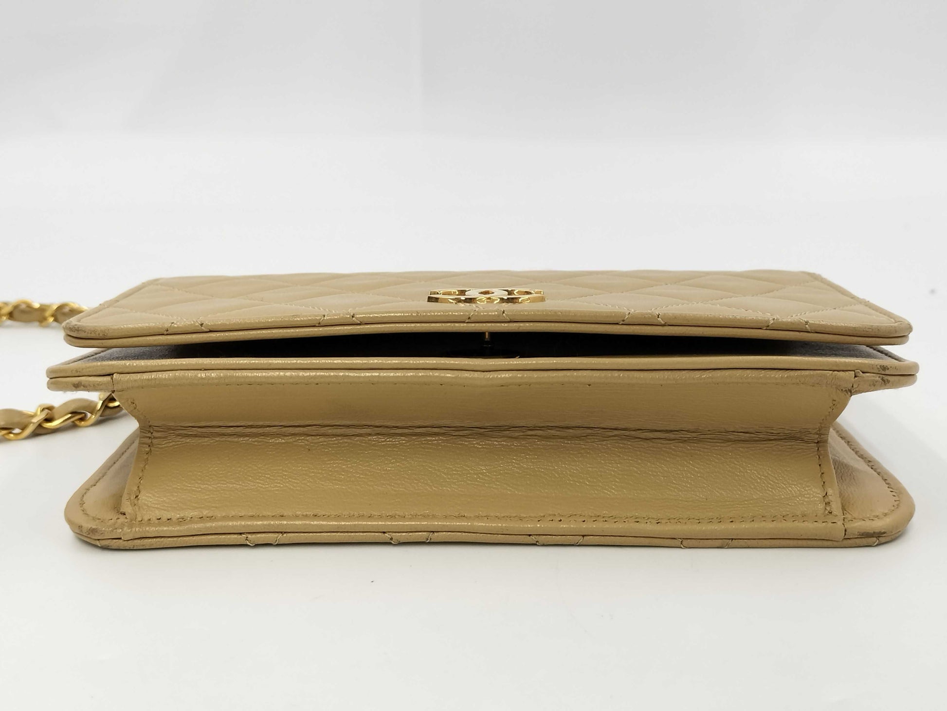 CHANEL Matlasse Push Beige Shoulder Bag