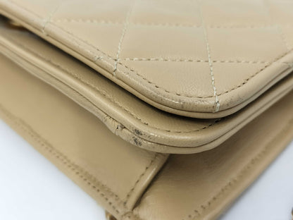 CHANEL Matlasse Push Beige Shoulder Bag