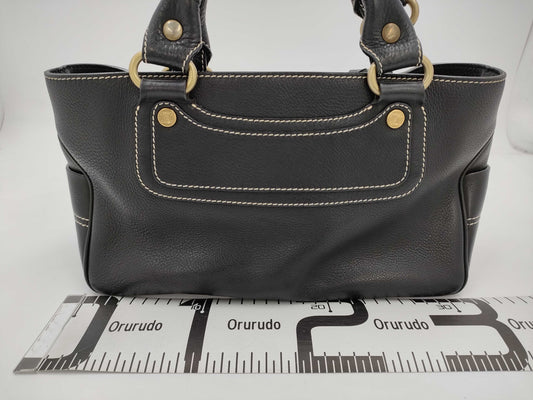 CELINE Celine Boogie Bag Leather Handbag Tote Bag Women's Black Bag