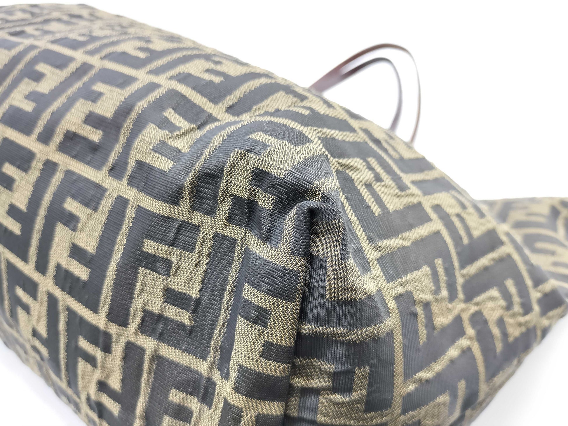 FENDI Zucca FF Logo Leather Tote Bag Shoulder Tote Bag