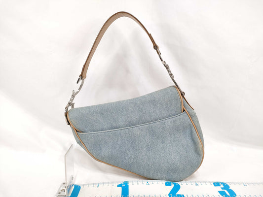 Dior Christian Dior Saddle Bag Denim Handbag