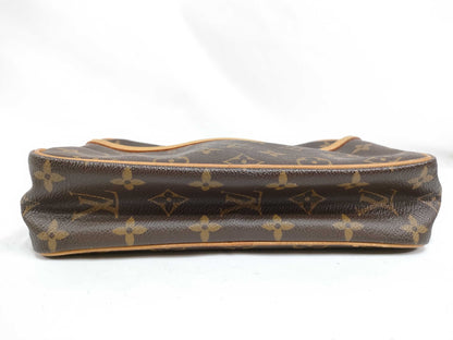 LOUIS VUITTON Monogram Louis Vuitton Compiegne Clutch Bag Monogram Brown Second Bag