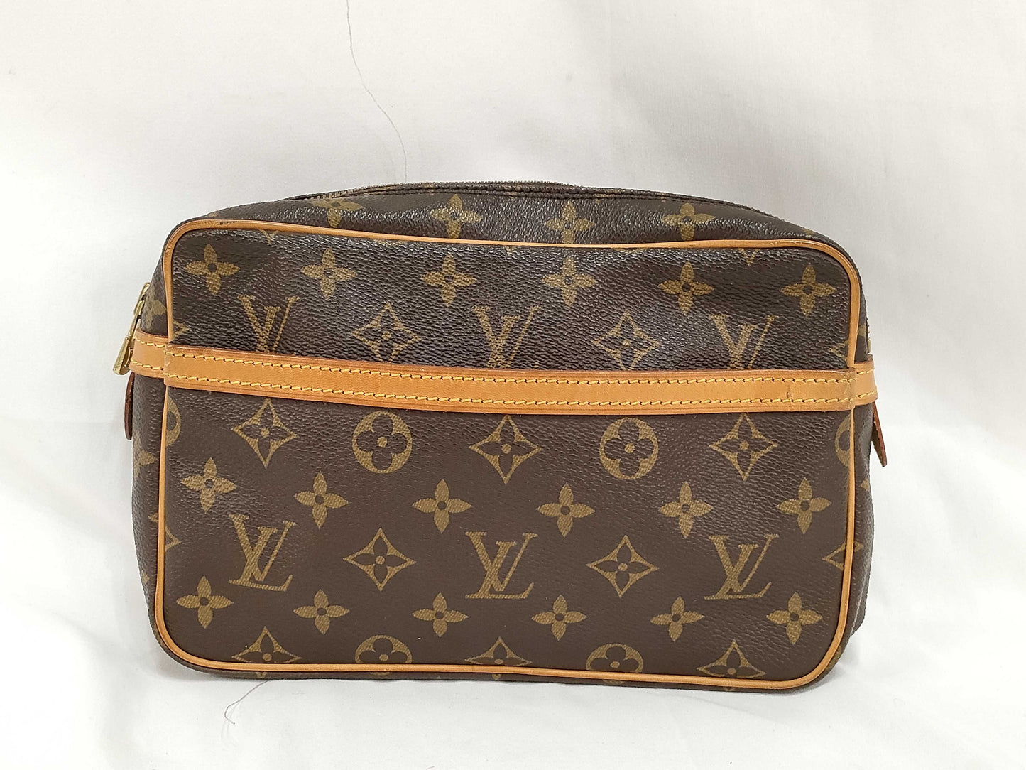 LOUIS VUITTON Monogram Louis Vuitton Compiegne Clutch Bag Monogram Brown Second Bag