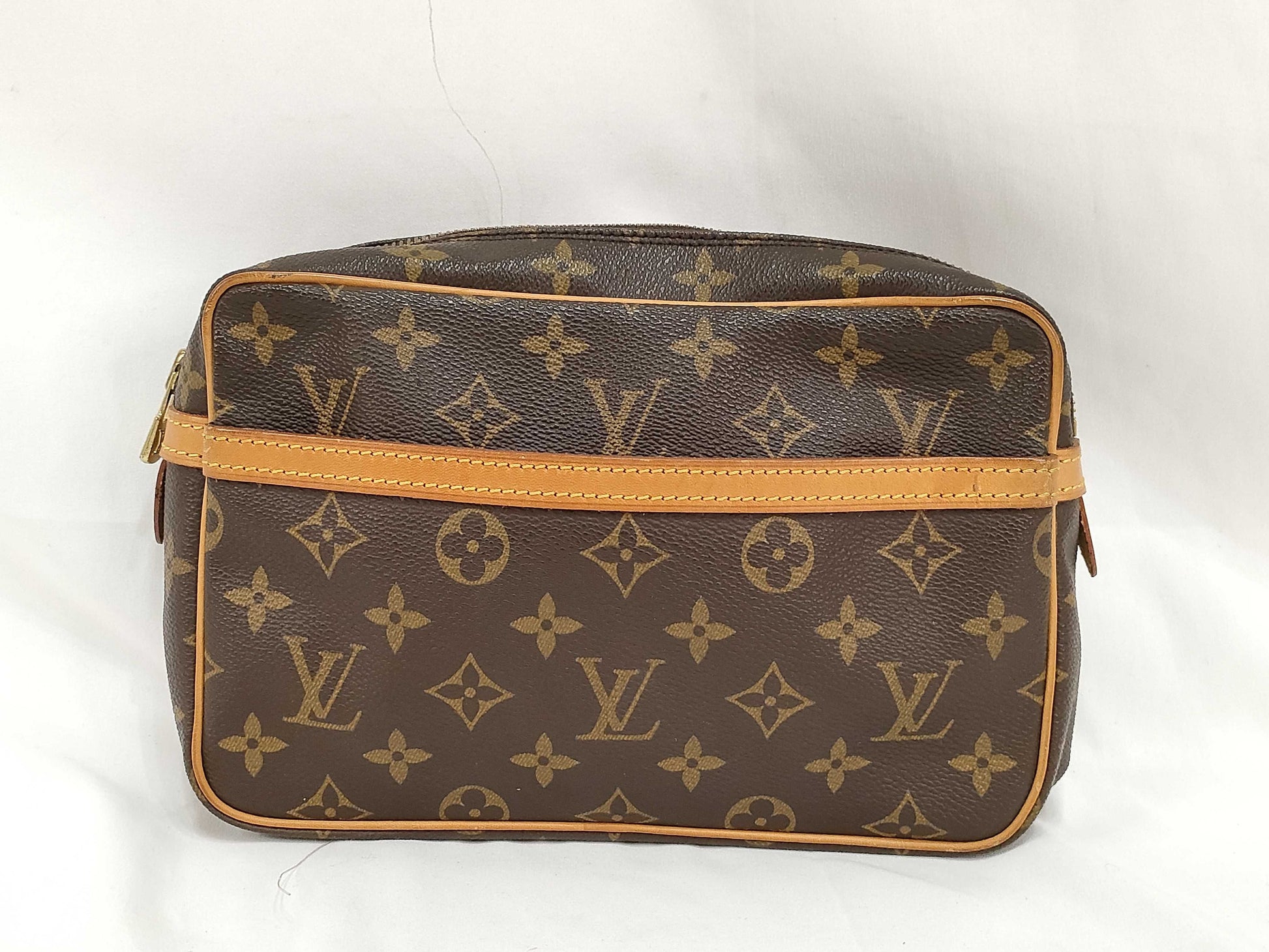 LOUIS VUITTON Monogram Louis Vuitton Compiegne Clutch Bag Monogram Brown Second Bag