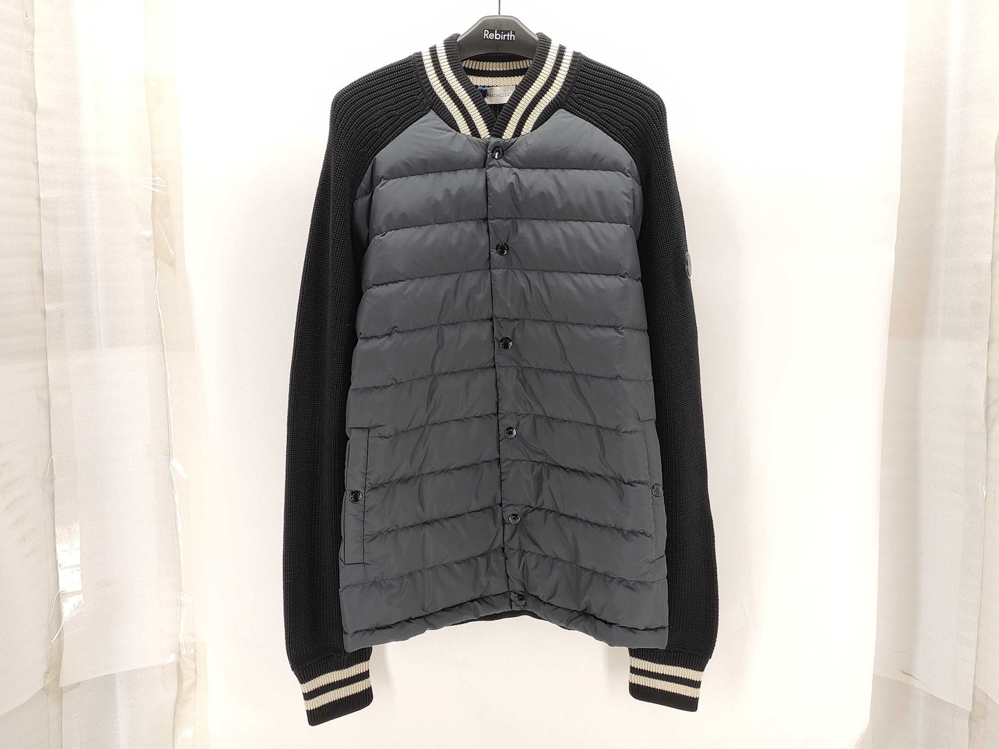 MONCLER Cardigan Tricot Down Jacket, Size XL
