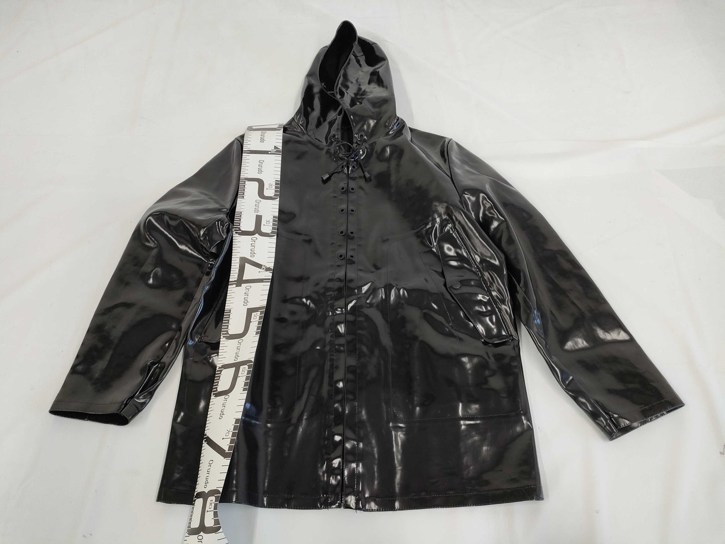 LOUIS VUITTON Louis Vuitton Enamel Hoodie Coat Black 48 Coat